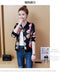 Thin Printed Baseball Jersey Long Sleeved Stand Collar Student Cardigan Jacket Women Outerwear