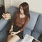 Img 2 - Korean V-Neck Pullover Button Slim Look Undershirt Sweater Women