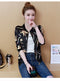 IMG 129 of Thin Printed Baseball Jersey Long Sleeved Stand Collar Student Cardigan Jacket Women Outerwear