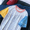 Img 2 - Japanese Short Sleeve Round-Neck T-Shirt Women Student Loose Korean ulzzang All-Matching Summer Chequered Mix Colours Casual Tops