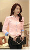 Img 5 - White Blouse Korean Elegant Feminine Slim Look Student Formal Long Sleeved Shirt Blouse