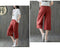 IMG 138 of Art Loose Plus Size Women Pants Vintage Cotton Blend All-Matching Wide Leg Slimming Slim Look Cropped Casual Pants