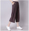 IMG 153 of Art Loose Plus Size Women Pants Vintage Cotton Blend All-Matching Wide Leg Slimming Slim Look Cropped Casual Pants