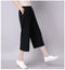 IMG 164 of Art Loose Plus Size Women Pants Vintage Cotton Blend All-Matching Wide Leg Slimming Slim Look Cropped Casual Pants