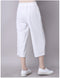 IMG 162 of Art Loose Plus Size Women Pants Vintage Cotton Blend All-Matching Wide Leg Slimming Slim Look Cropped Casual Pants