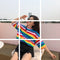 IMG 102 of Summer INSInspired Popular Half Sleeved T-Shirt Women Mid-Length Rainbow Color-Matching Striped Short Sleeve T-Shirt