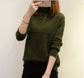 Img 4 - Women Loose All-Matching Korean Student Long Sleeved Half-Height Collar Pullover