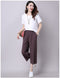 IMG 150 of Art Loose Plus Size Women Pants Vintage Cotton Blend All-Matching Wide Leg Slimming Slim Look Cropped Casual Pants