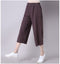 IMG 154 of Art Loose Plus Size Women Pants Vintage Cotton Blend All-Matching Wide Leg Slimming Slim Look Cropped Casual Pants