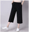 IMG 163 of Art Loose Plus Size Women Pants Vintage Cotton Blend All-Matching Wide Leg Slimming Slim Look Cropped Casual Pants