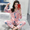 Img 4 - Pajamas Women Cotton Long Sleeved Korean Plus Size Cardigan Loungewear Sets Summer