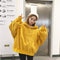 IMG 133 of Women ulzzangCollege Hooded Lantern Sleeve Sweatshirt Korean Harajuku BFLoose Tops Outerwear