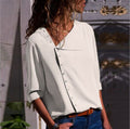Img 4 - Popular Trendy Button Niche Oblique Collar Long Sleeved Women Tops Shirt Blouse