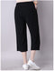 IMG 165 of Art Loose Plus Size Women Pants Vintage Cotton Blend All-Matching Wide Leg Slimming Slim Look Cropped Casual Pants