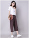 IMG 151 of Art Loose Plus Size Women Pants Vintage Cotton Blend All-Matching Wide Leg Slimming Slim Look Cropped Casual Pants