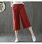 IMG 141 of Art Loose Plus Size Women Pants Vintage Cotton Blend All-Matching Wide Leg Slimming Slim Look Cropped Casual Pants