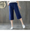 IMG 117 of Art Loose Plus Size Women Pants Vintage Cotton Blend All-Matching Wide Leg Slimming Slim Look Cropped Casual Pants