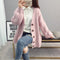 IMG 109 of Korean Puff Sleeves V-Neck Sweater Cardigan Women Loose Lazy Solid Colored Outerwear
