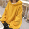 IMG 136 of Women ulzzangCollege Hooded Lantern Sleeve Sweatshirt Korean Harajuku BFLoose Tops Outerwear