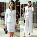 Img 3 - Uniform Sets Women Long Sleeved Trendy Elegant Feminine White Casual Suits Formal Cargo
