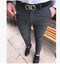 Trendy Men Slim Look Suit Pants Young Solid Colored Ankle-Length Fit Business Casual Length Pants