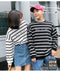 Img 9 - Couple Student Striped Loose Long Sleeved Sweatshirt