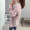 IMG 108 of Korean Puff Sleeves V-Neck Sweater Cardigan Women Loose Lazy Solid Colored Outerwear