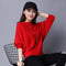 Batwing Sleeve Sweater Women Loose Solid Colored Short Long Sleeved Matching Outerwear
