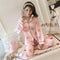 Pajamas Women Cotton Long Sleeved Korean Plus Size Cardigan Loungewear Sets Summer Sleepwear