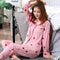 Pajamas Women Cotton Long Sleeved Korean Plus Size Cardigan Loungewear Sets Summer Sleepwear