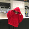 IMG 116 of Women ulzzangCollege Hooded Lantern Sleeve Sweatshirt Korean Harajuku BFLoose Tops Outerwear
