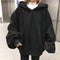 IMG 108 of Women ulzzangCollege Hooded Lantern Sleeve Sweatshirt Korean Harajuku BFLoose Tops Outerwear