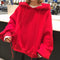 IMG 118 of Women ulzzangCollege Hooded Lantern Sleeve Sweatshirt Korean Harajuku BFLoose Tops Outerwear