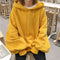 IMG 135 of Women ulzzangCollege Hooded Lantern Sleeve Sweatshirt Korean Harajuku BFLoose Tops Outerwear