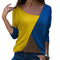 Img 7 - Popular Spliced Color-Matching Round-Neck Casual Long Sleeved T-Shirt Women Tops