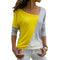 Img 4 - Popular Spliced Color-Matching Round-Neck Casual Long Sleeved T-Shirt Women Tops