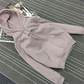 IMG 109 of Hooded Sweatshirt Women Korean College bfLoose Student Thick Solid Colored ulzzang Outerwear