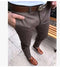 Trendy Men Slim Look Suit Pants Young Solid Colored Ankle-Length Fit Business Casual Length Pants