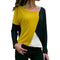 Img 6 - Popular Spliced Color-Matching Round-Neck Casual Long Sleeved T-Shirt Women Tops