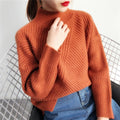 Img 2 - Pullover Women Half-Height Collar Sweater Loose Round-Neck Solid Colored All-Matching Striped