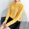 Pullover Women Half-Height Collar Sweater Loose Round-Neck Solid Colored All-Matching Striped Outerwear