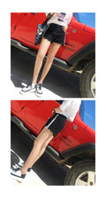 IMG 106 of Slim Look Ripped Denim Shorts Summer Side Striped Burr Hot Pants High Waist Shorts