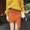 Img 1 - Korean OL Elegant Hip Flattering Niche Skirt Cross Knitted Skirt