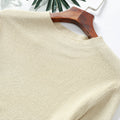 IMG 104 of Gold Silver Knitted Women Sweater Round-Neck Long Sleeved Solid Colored Pullover Sexy Outerwear