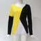 IMG 106 of Popular Spliced Color-Matching Round-Neck Casual Long Sleeved T-Shirt Women Tops T-Shirt