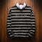 Couple Student Striped Loose Long Sleeved Sweatshirt Outerwear