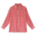 Img 5 - Hong Kong chicStrap Bare Shoulder Striped Blouse Long Sleeved Tops Shirt Versatile