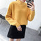 IMG 120 of Pullover Women Half-Height Collar Sweater Loose Round-Neck Solid Colored All-Matching Striped Outerwear