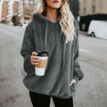 IMG 107 of Trendy Popular Europe Long Sleeved Hooded Solid Colored Women Sweatshirt Outerwear