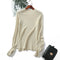 Img 2 - Gold Silver Knitted Women Sweater Round-Neck Long Sleeved Solid Colored Pullover Sexy
